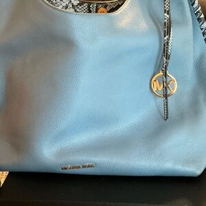 Michael Kors Sky Blue Leather Shoulder Bag